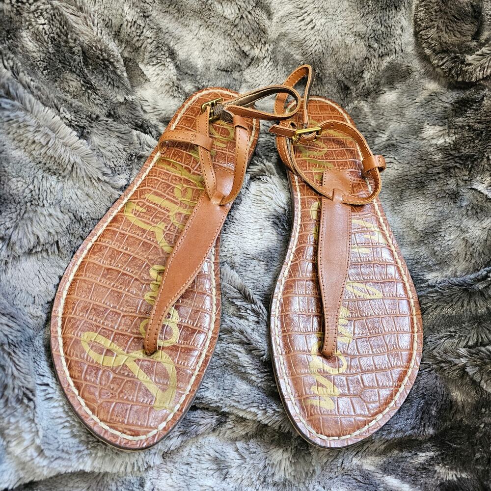 Sam Edelman Gigi Brown Leather T-Strap Gladiator Sandals Size 10